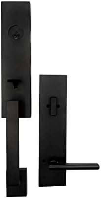 Weslock Front Door Entry Handle Set with Black Finish