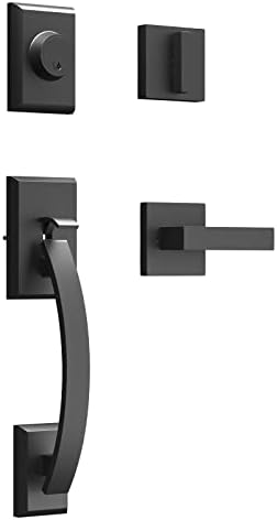 Matte Black Front Door Handle Set for Multi-Door Locks