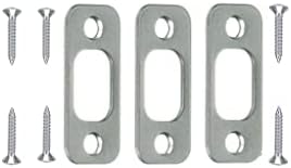 Round Corner Deadbolt Strike Plate Set SATIN Nickel Finish