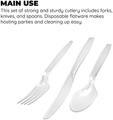 Sturdy Party Flatware 48 disposable plastic cutlery set for celebrations