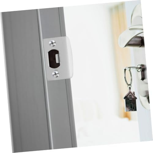 4-PC Set of Stainless Steel Deadbolt Strike Plates for Adjustment Door Latches with D-Shaped Design