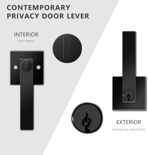 Matte Black Door Lever Keyed Alike Heavy Duty