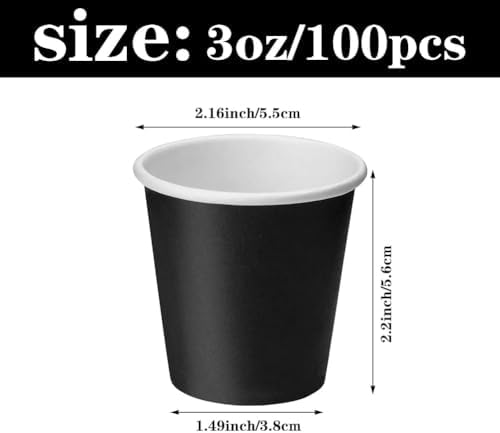 Huaiid 100-Piece 3 oz Disposable Black Bathroom Mouthwash Cups