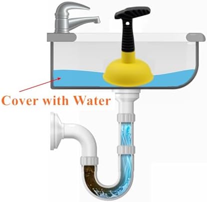 Cuzlarmul Compact Yellow Sink Plunger with Short Handle