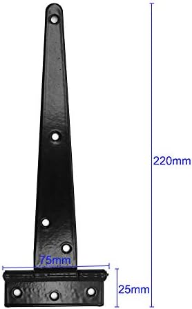 Set of 8 Black T-Strap Shed Hinges for