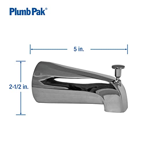 Plumb Pak Bathtub Spout with Diverter Polished Chrome