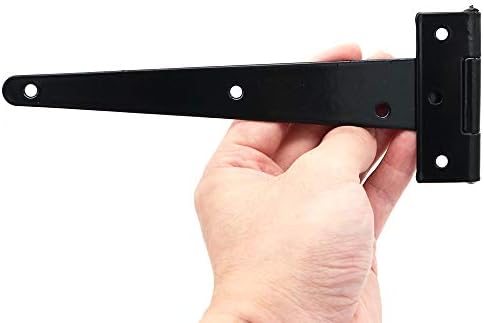 Set of 8 Black T-Strap Shed Hinges for