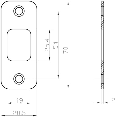 Polish Brass Door Strike Plate with DustBox