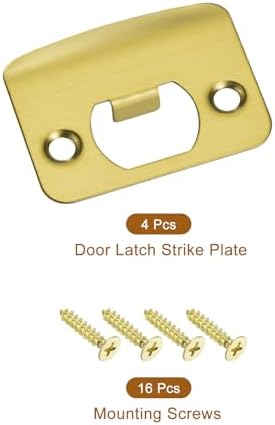 Uxcell 4Pcs Stainless Steel Door Strike Plate Replacement