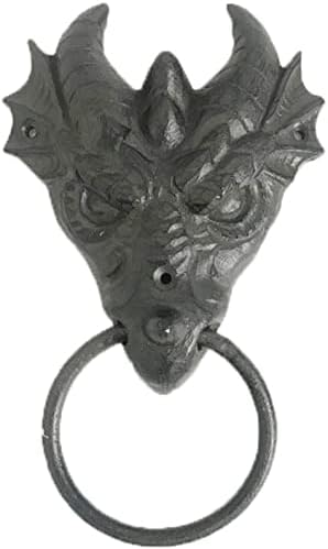 Vintage Dragon Head Door Knocker Cast Iron