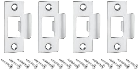 Uxcell Stainless Steel Door Strike Plate Replacement 4pc Set Perfect for Door Latches
