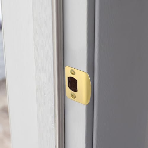PATIKILStainless Steel Door Strike Plate Black 2-Piece Set with Screws