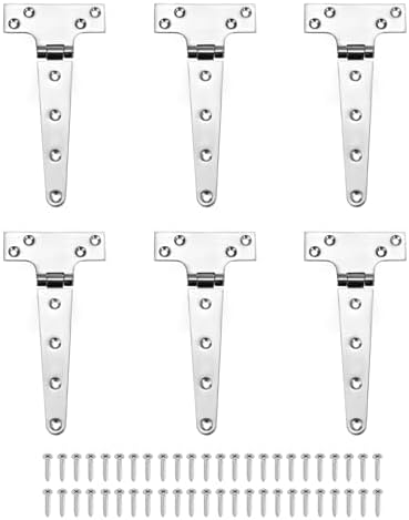 6-Piece T-Strap Shed Door Hinges Silver Outdoor Door Hinges for Barn Garden Gate cabinet door Durable Garden Tool Set