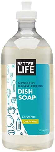 Better Life Lemon Mint - 22oz - Eco-Friendly Liquid Dish Soap wVitamin E Aloe for Home Kitchen Sink