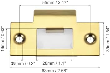 Uxcell Door Strike Plate 68mm x 39mm Stainless Steel Latch Deadbolt for Door Jamb Easy to Install Durable