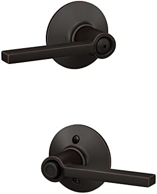 Schlag F40 LAT 716 Latitude Door Lever Aged Bronze - Secure Bed Bath Privacy Lock