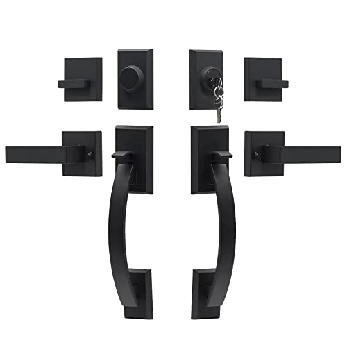 NeuTypePremium Double Door Handle Set with Heavy Duty Lock for Home Commercial Use