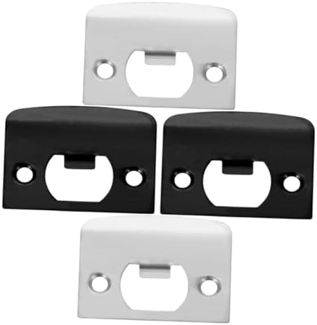4-PC Set of Stainless Steel Deadbolt Strike Plates for Adjustment Door Latches with D-Shaped Design