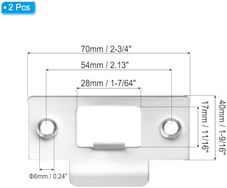 2-34 Stainless Steel Door Lock Strike Plate 2 Pcs