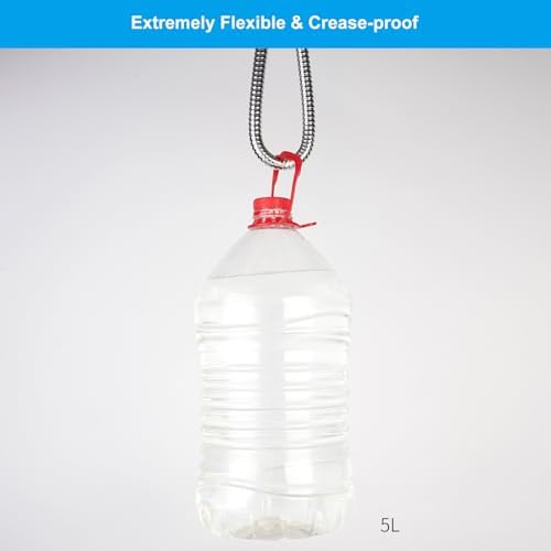 Hibbent All Metal 90-inch Stainless Steel Chrome Shower Hose wB brass Fittings for Home Use