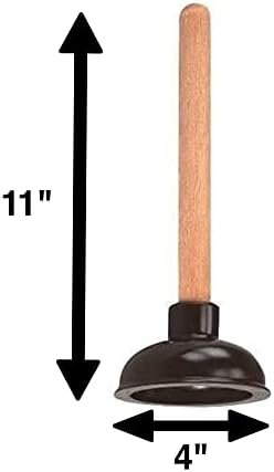 Rocky Mountain Goods Small Drain Plunger - 9 Wood Handle