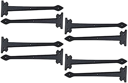 Adonai Hardware 1390 Heavy Duty Aluminum Hinge 8-Pack Matte Black for Vintage Barn Doors More