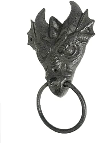 Vintage Dragon Head Door Knocker Cast Iron