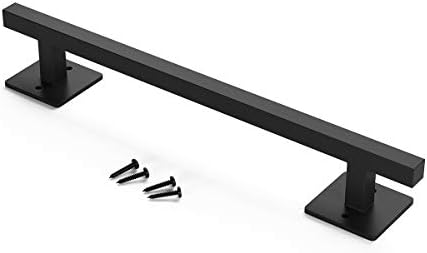 Sturdy Heavy Duty Barn Door Handle Antique Rustic Black Flush Square Base Pull