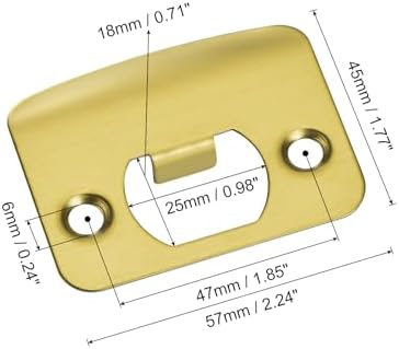 Uxcell 4Pcs Stainless Steel Door Strike Plate Replacement