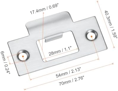 Uxcell Stainless Steel Door Strike Plate Replacement 4pc Set Perfect for Door Latches