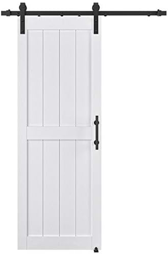 32x84 White PVC Sliding Barn Door Kit withEGA-Ready Features
