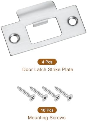 Uxcell Stainless Steel Door Strike Plate Replacement 4pc Set Perfect for Door Latches