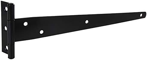 10-Piece Barn Shed Gate Hinges Heavy Duty Black T-Shaped for Outdoor Doors