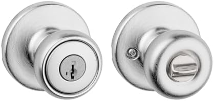 Kwikset Secure Keyed Entry Door Knob Satin Chrome