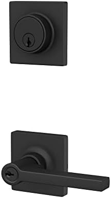 Ultimate Security Set Keyed Entry Door Handle Deadbolt in Matte Black