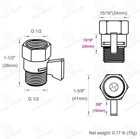 Angle Simple Brass Flow-Controlling Shower Valve Gold