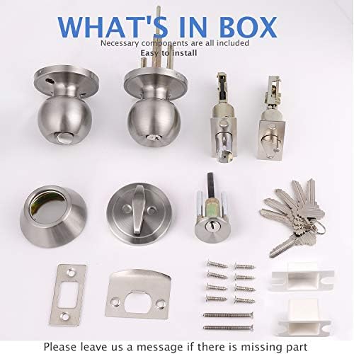 Sturdy exterior doorknob set with deadbolt