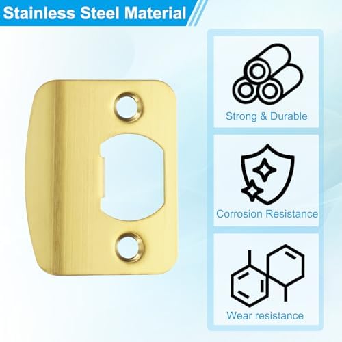 Seal Security Door STRIKE Plate PATIKIL Gold