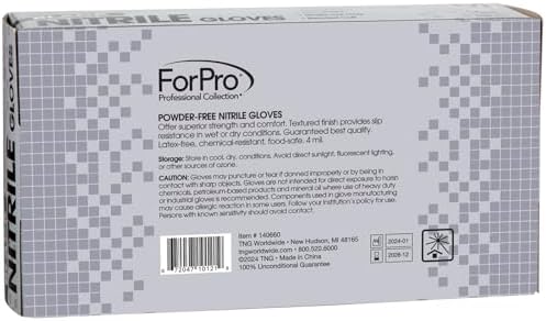 Professional Nitrile Gloves - Set of 100 Chemical-Resistant Powder-Free