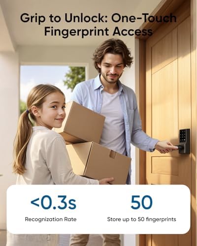 Eufy Smart Lock C33 Biometric Door Lock with Remote App Control IP53 Waterproof Easy to Install