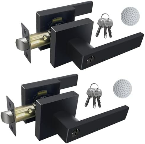 Matte Black Door Lever Keyed Alike Heavy Duty