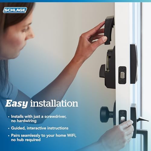 Schlage BE499WB CAM 622 Enhanced Security Smart Deadbolt with Built-in WiFi