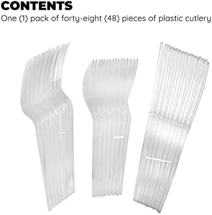 Sturdy Party Flatware 48 disposable plastic cutlery set for celebrations