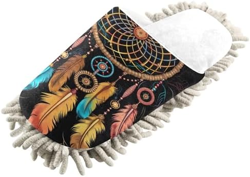 Cozy Durable White Watercolor Dreamcatcher Mop Slipper for Wood Floors
