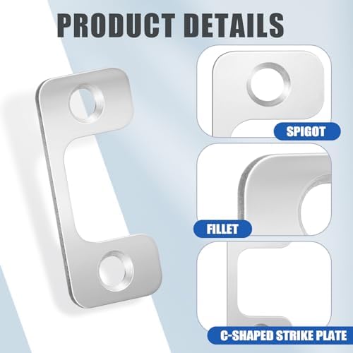 Tandefio Door Strike Plate Set with 4 Pieces and Stainless Steel Design