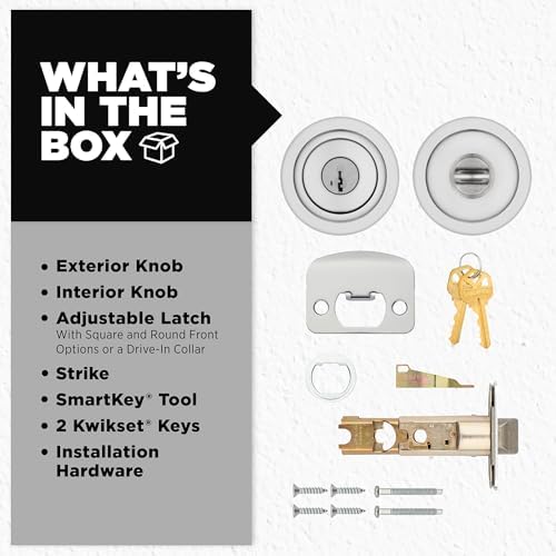 Kwikset Secure Keyed Entry Door Knob Satin Chrome