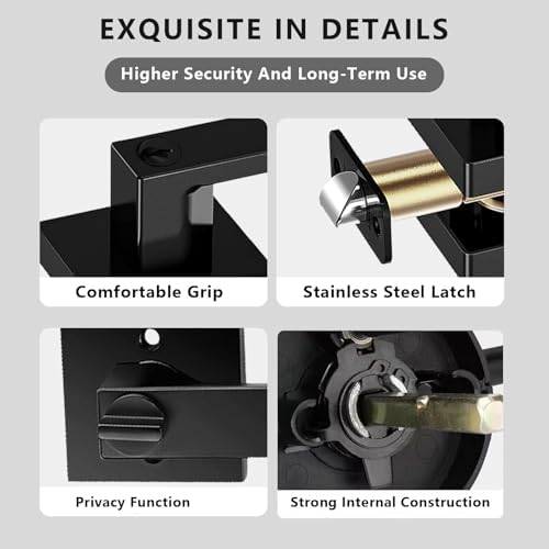 Matte Black Door Lever Keyed Alike Heavy Duty