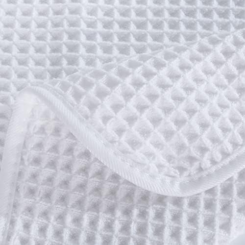 Experience Drying Laziness POLYTE Microfiber Oversize Bath Towel 60x30 inches White Waffle Weave 4 Pack