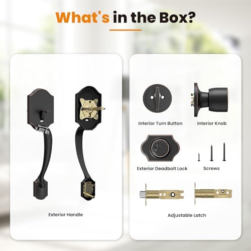 HOSOM Front Door Handle and Deadbolt Set