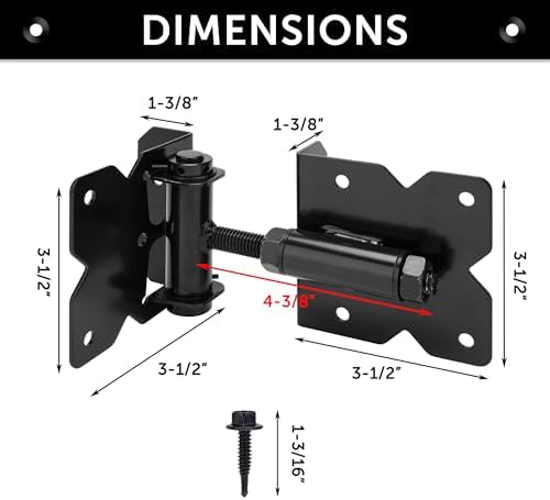 Adjustable 4-Piece Gate Hinges for wood vinyl fences